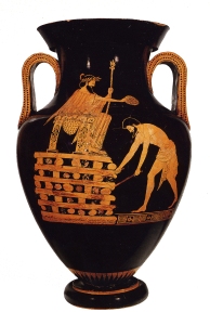 A famous vase showing Croesus on his "suicide" pyre...